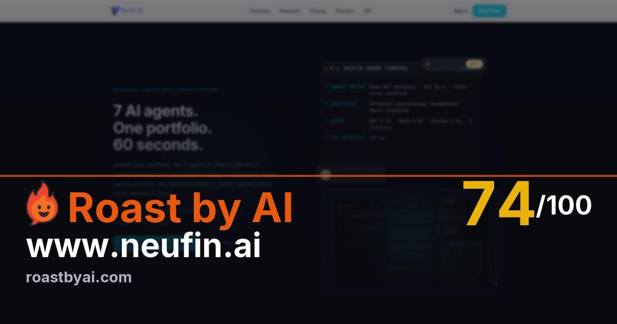 Roast of www.neufin.ai