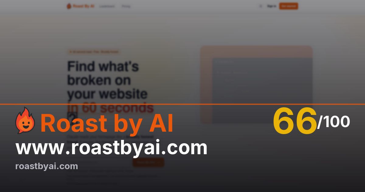 Roast of www.roastbyai.com