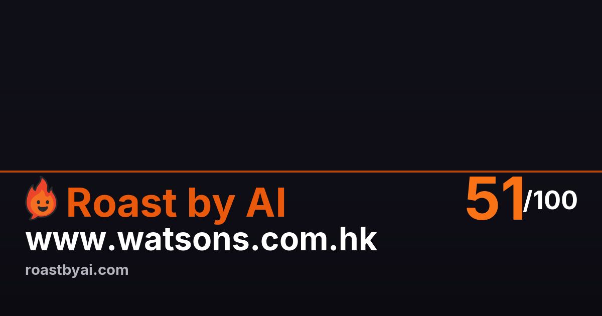 Roast of www.watsons.com.hk
