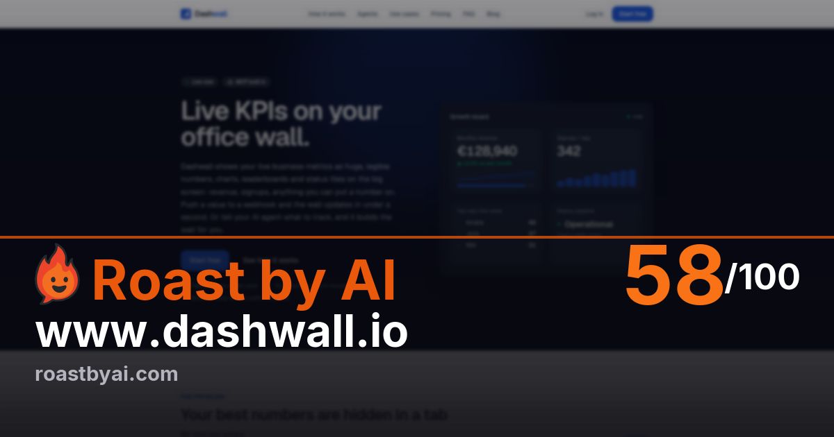 Roast of www.dashwall.io