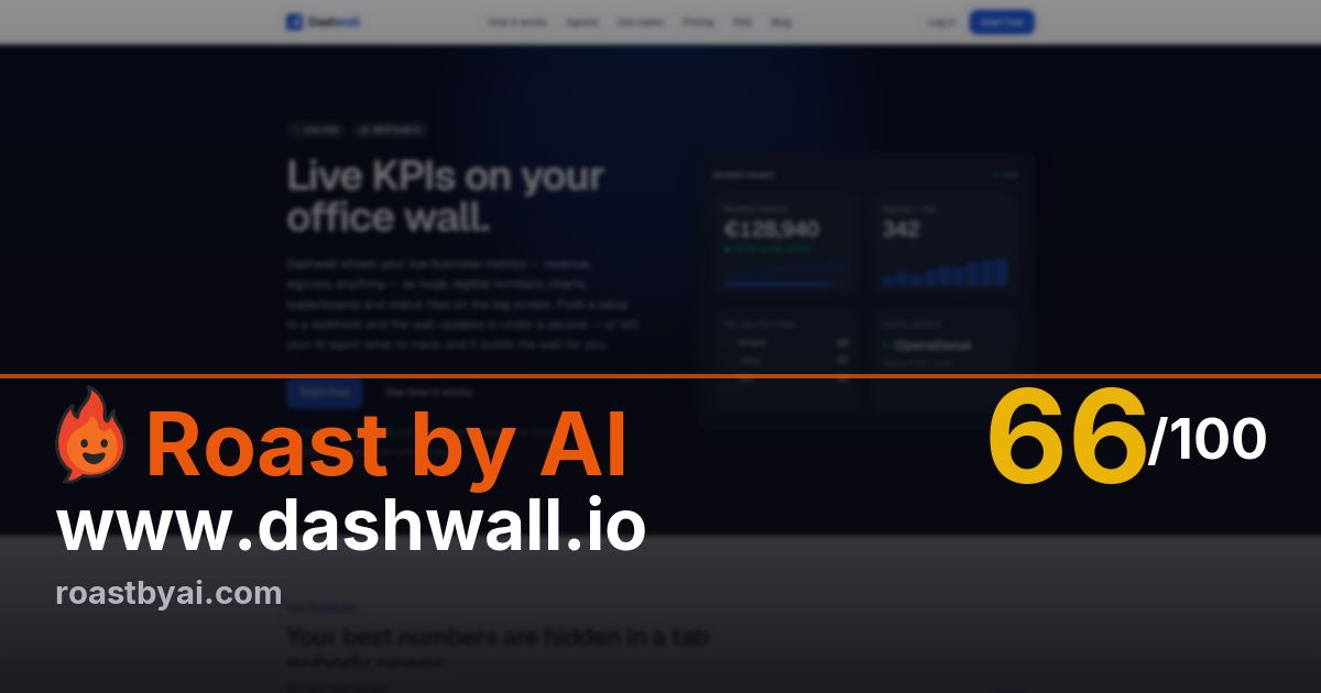 Roast of www.dashwall.io