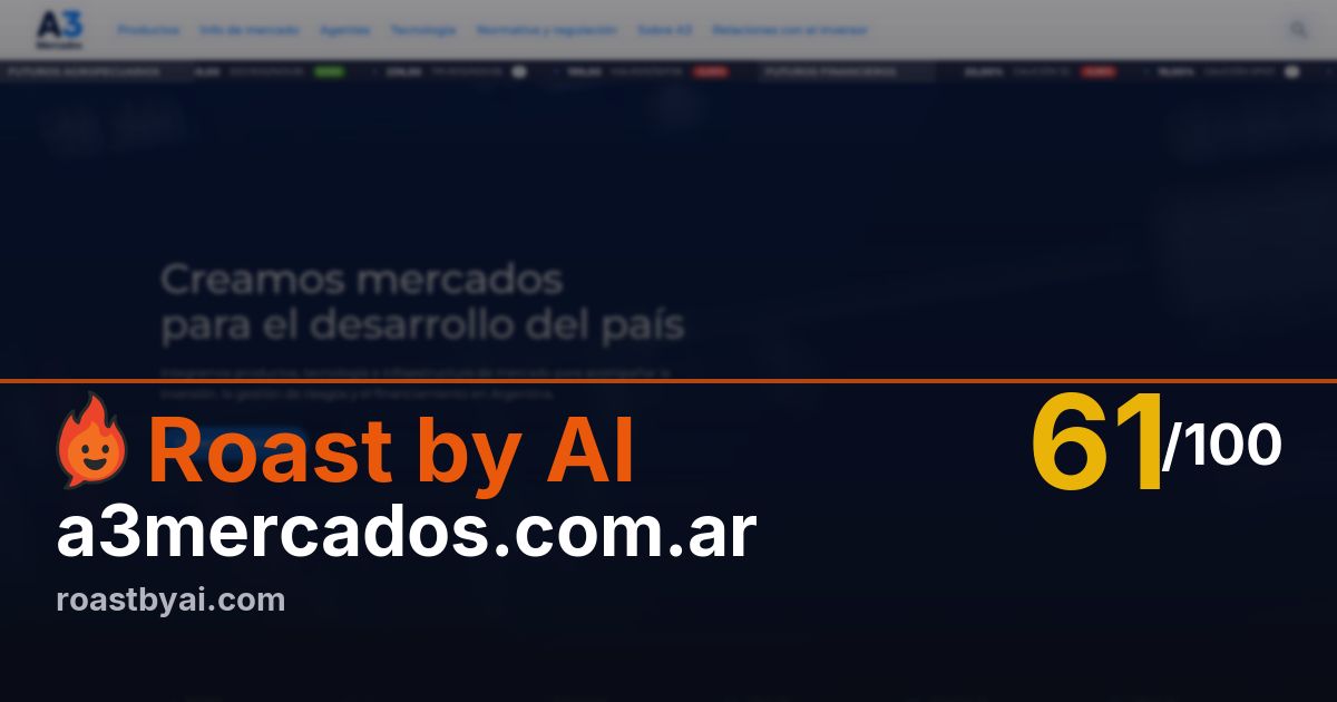 Roast of a3mercados.com.ar