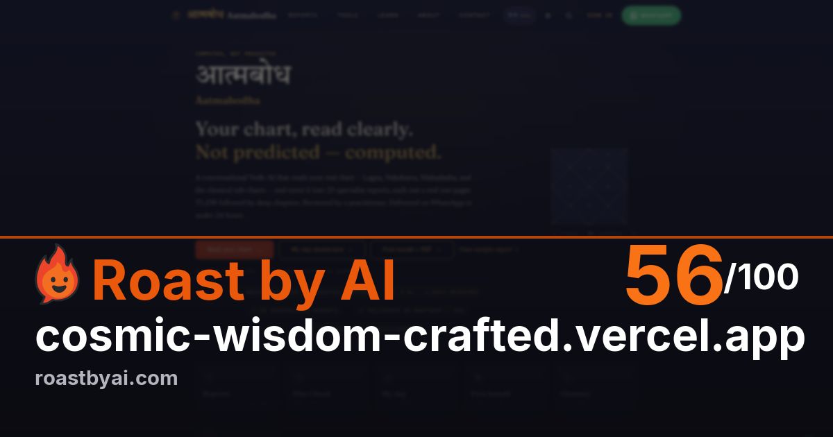Roast of cosmic-wisdom-crafted.vercel.app