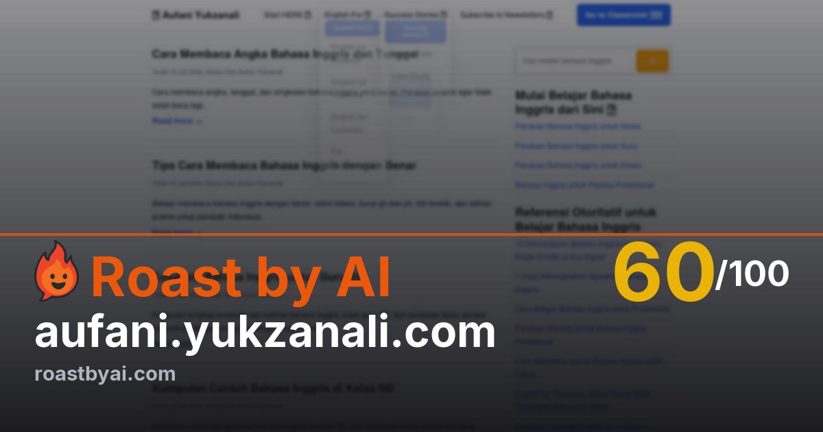 Roast of aufani.yukzanali.com